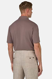 Polo Shirt In Stretch Supima Cotton, Taupe, hi-res