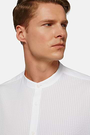 Camisa Seersucker branca de corte regular, White, hi-res