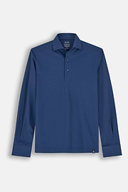 Polo En Jersey Japonais, bleu marine, thumb, 5