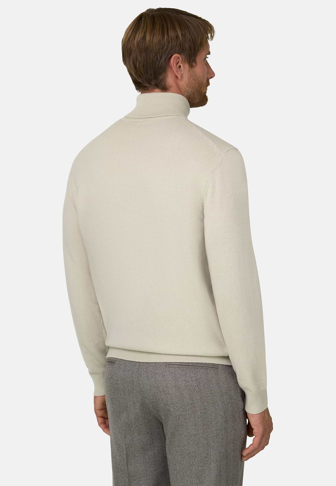 Turtleneck Jumper in Cashmere, Sand, hi-res, 4