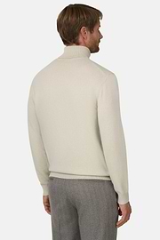Turtleneck Jumper in Cashmere, Sand, thumb, 4