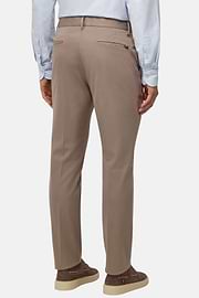 Stretch Cotton Trousers, Taupe, hi-res