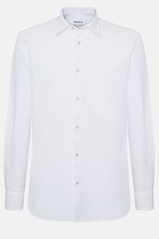 Wit oxford katoenen overhemd met regular fit, White, hi-res