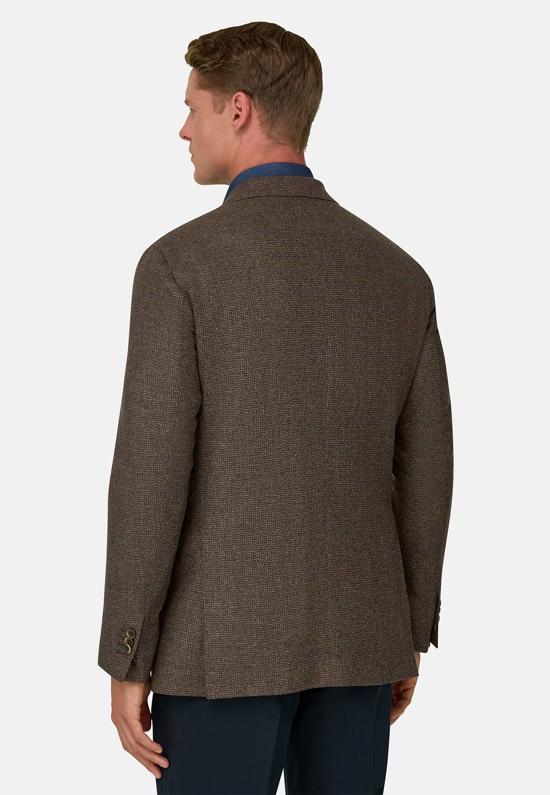 Blazer Micro Patterned Wool Cashmere, Brown, hi-res, 4