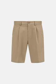 Stretch Cotton Bermuda Shorts, Taupe, hi-res
