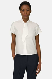 Regular Fit Viscose Silk Blend Shirt, Cream, thumb, 1