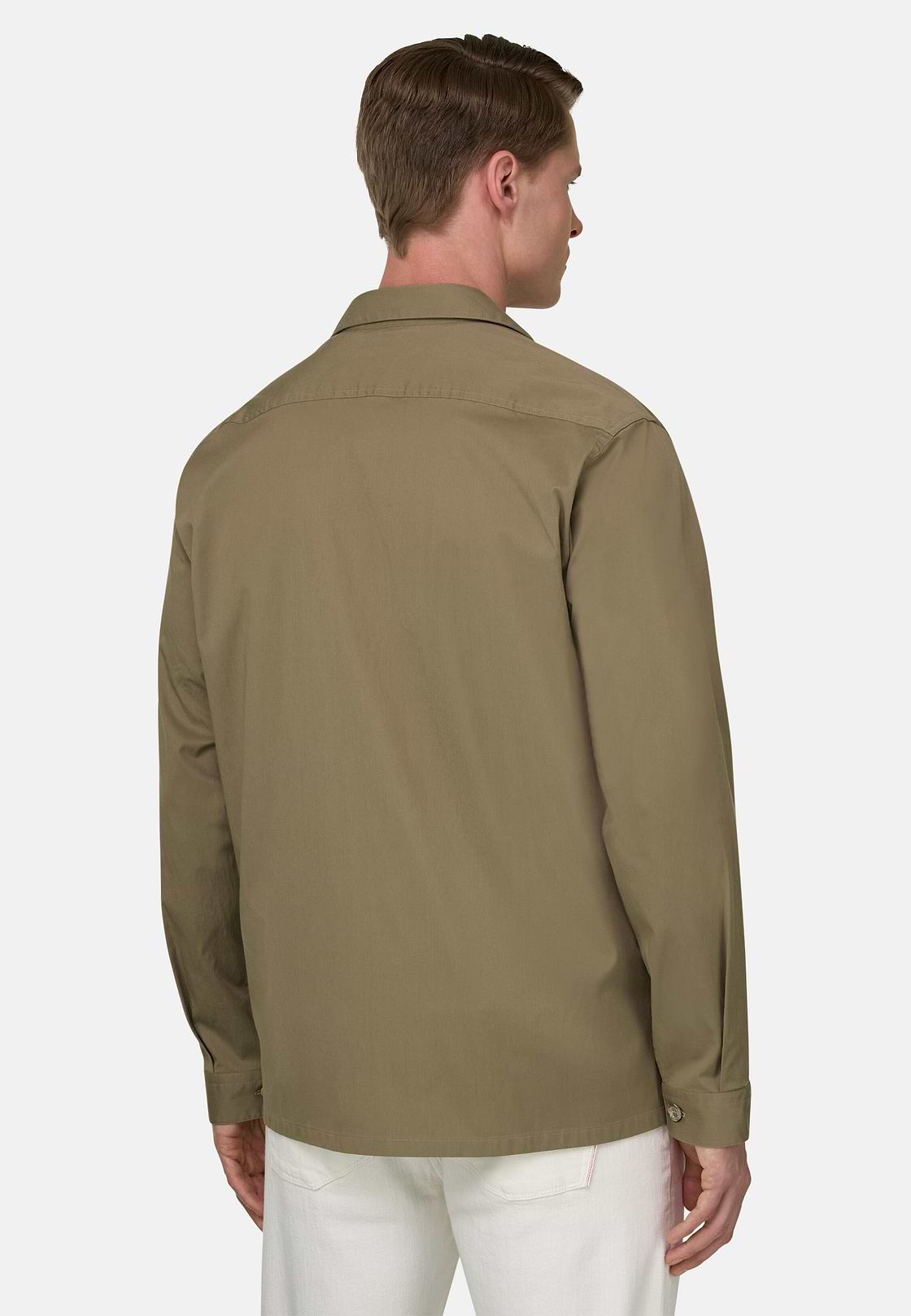 Camicia Over In Cotone Tencel, Beige, hi-res, 3