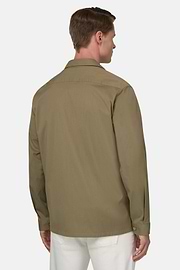 Camicia Over In Cotone Tencel, Beige, thumb, 3