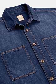 Surchemise En Coton Denim, Bleu, hi-res