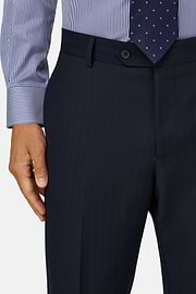 Suit in Herringbone Wool, Navy blue, thumb, 3