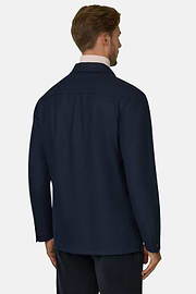 Shacket in Diagonal Wool, Navy blue, thumb, 4
