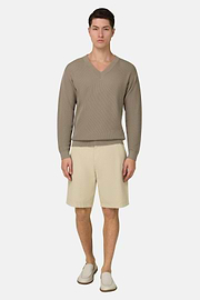 Bermuda Aus Baumwolle Und Leinen, Sand, thumb, 3