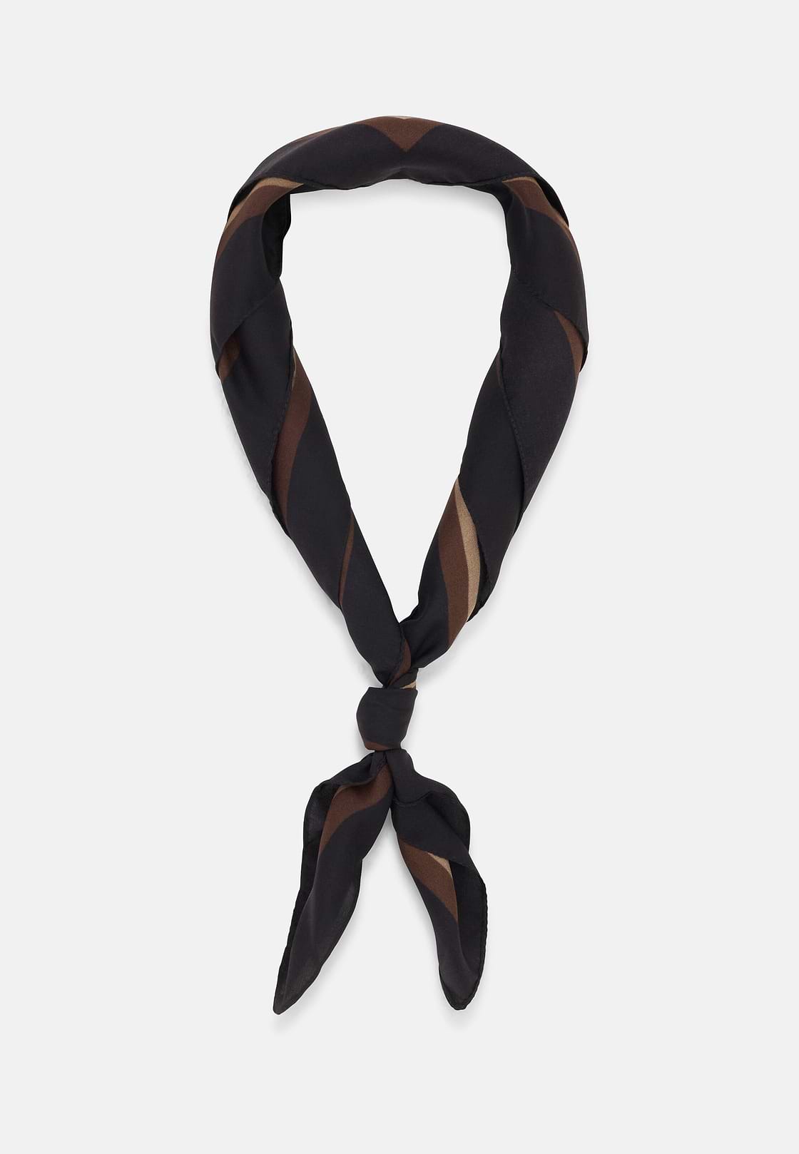 Bandana Geometric Print Silk, Black, hi-res, 2