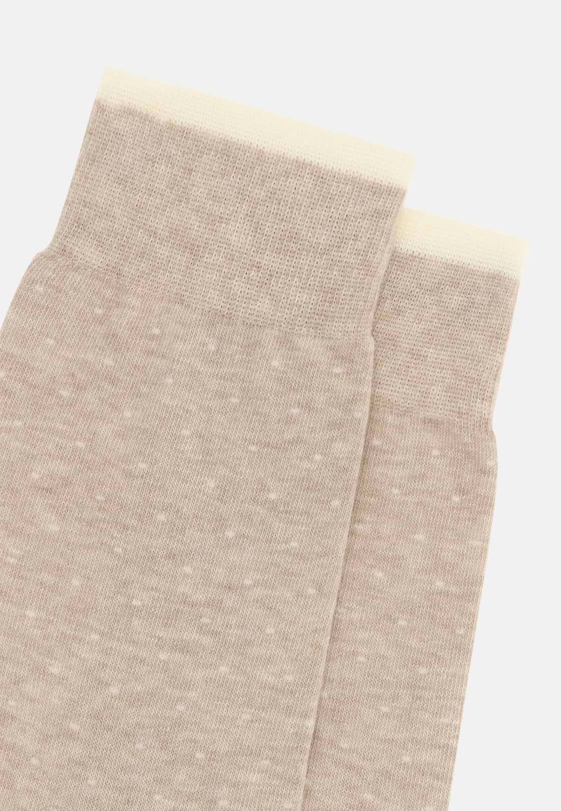 Socken mit Mikropunktemuster, Creme, hi-res, 3