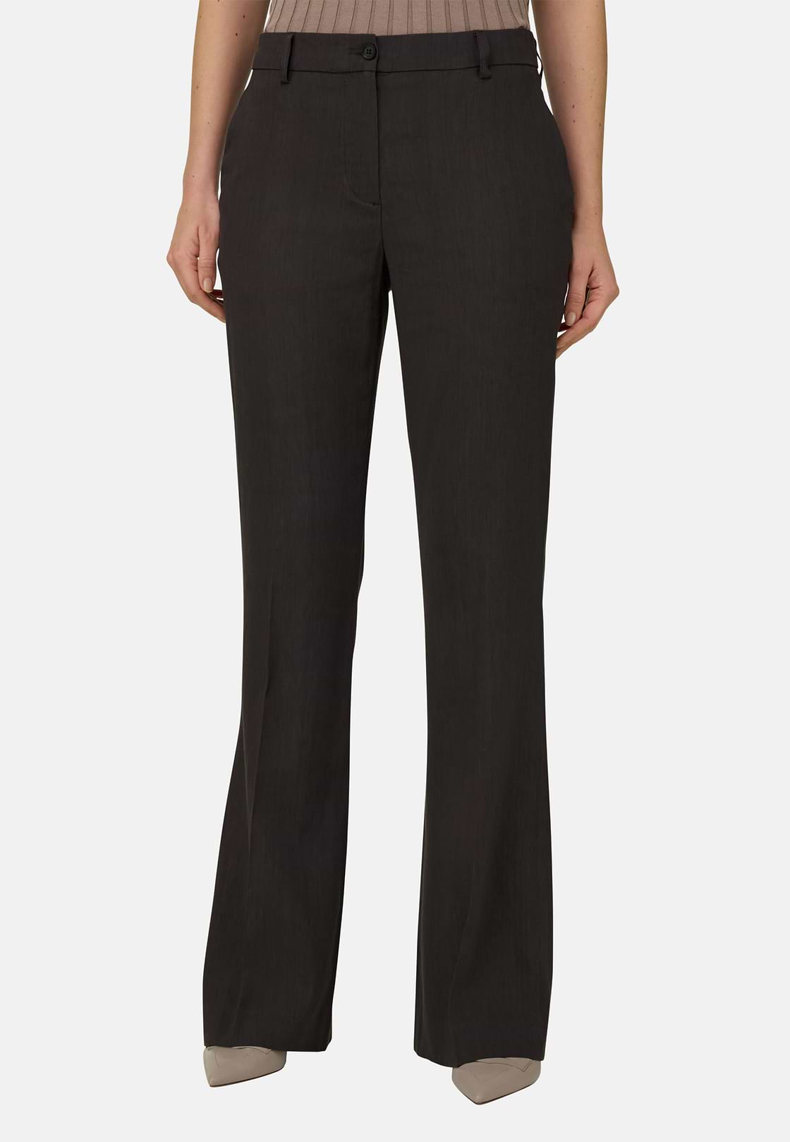 Pantalon en polylin extensible, Marron foncé, hi-res, 2