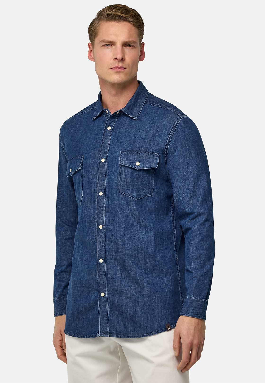 Surchemise En Coton Denim, Bleu, hi-res