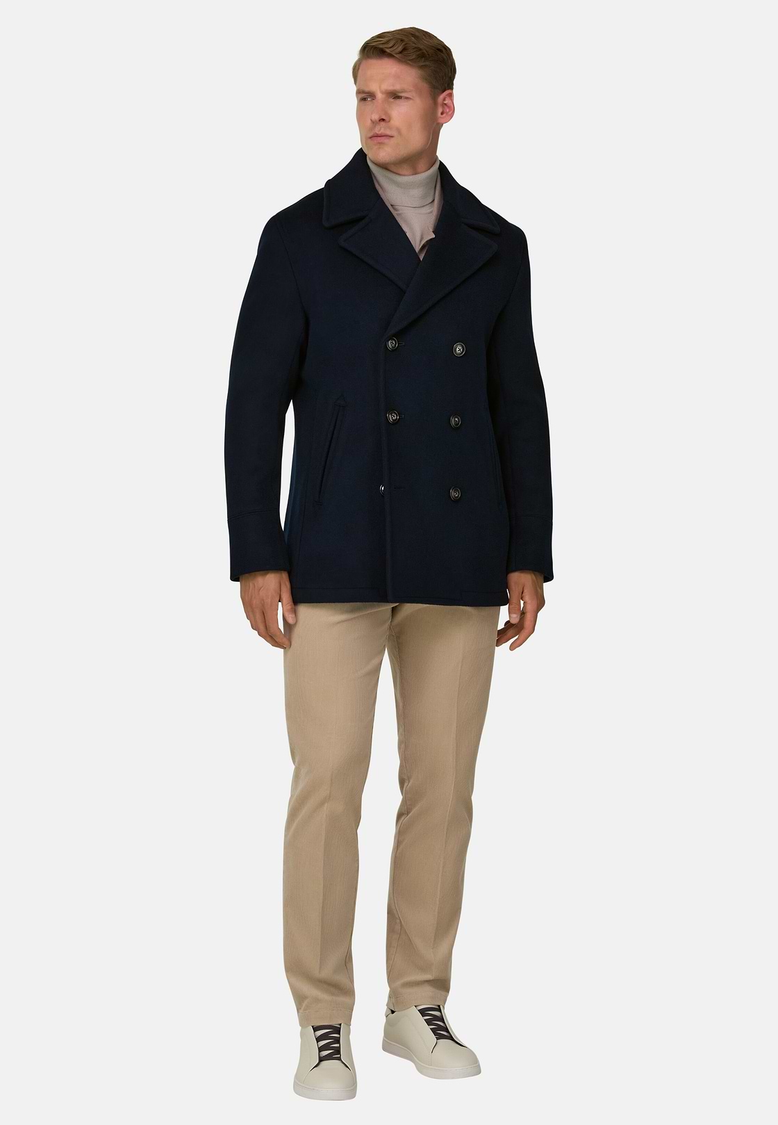 Peacoat in Wool, Navy blue, hi-res, 2