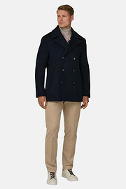 Peacoat in Wool, Navy blue, thumb, 2