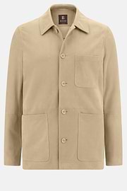 Veste Chemise En Daim Véritable, Beige, hi-res