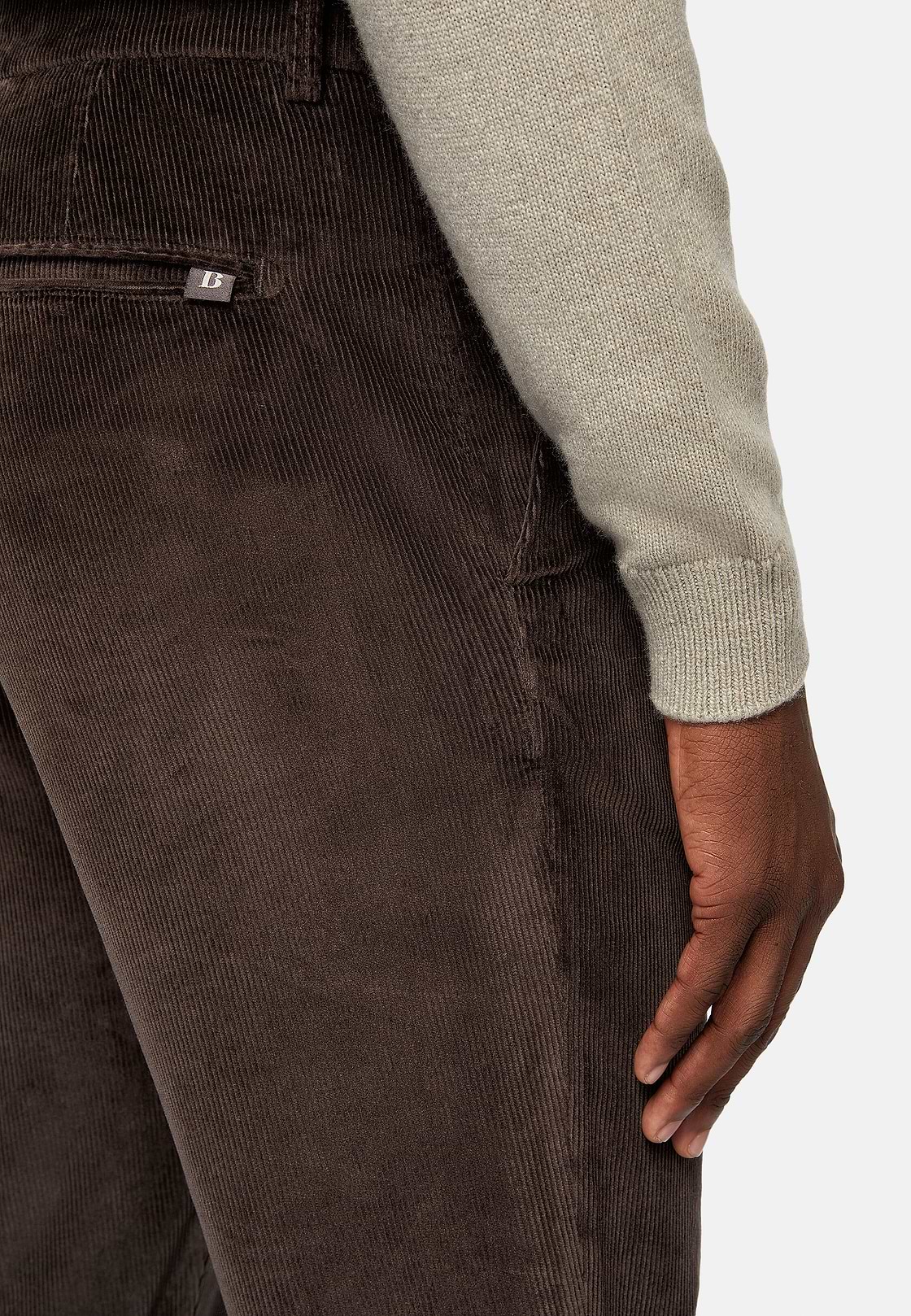 Pantalon En velours Extensible, Marron, hi-res