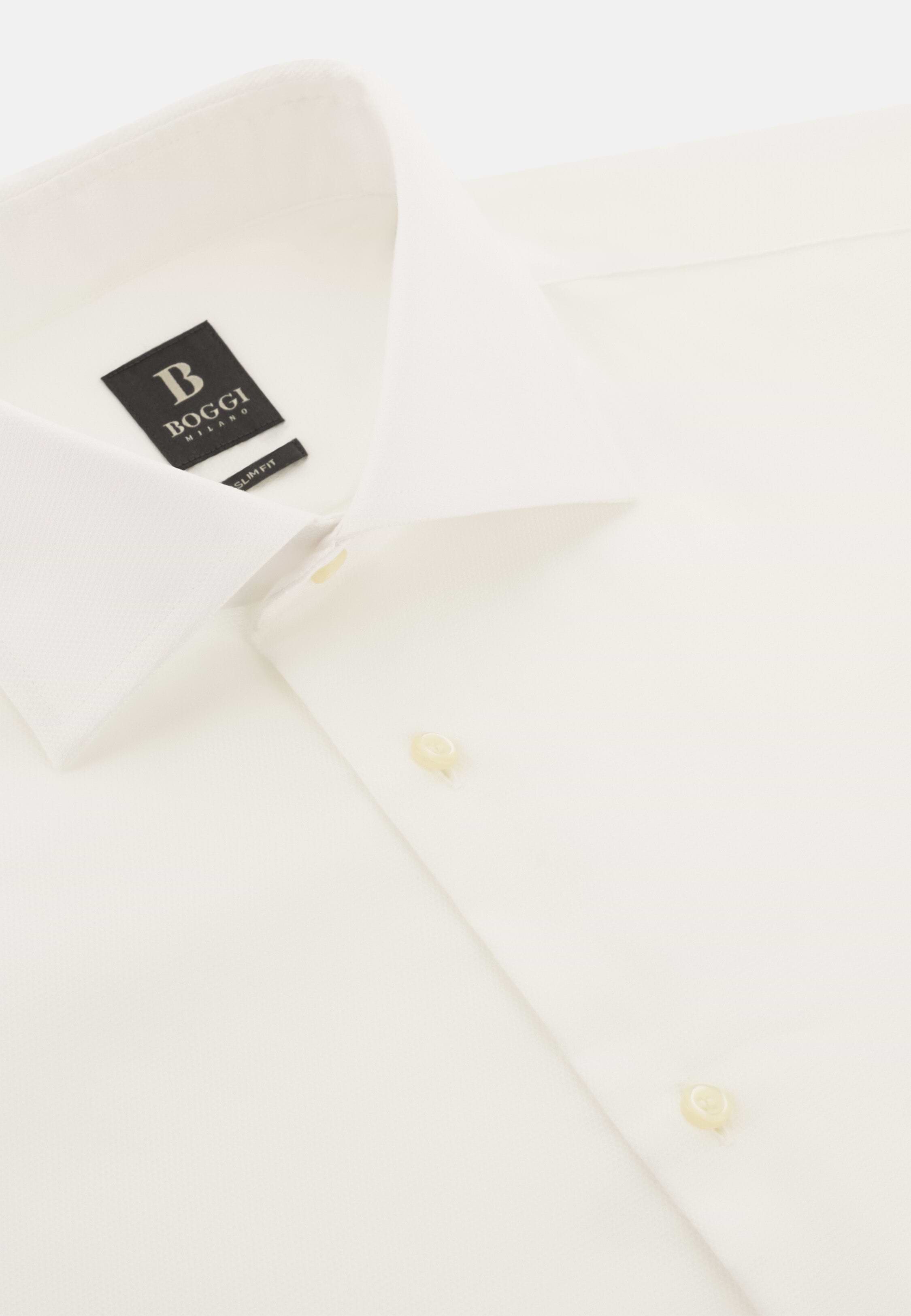 Hemd Aus Baumwolle Slim Fit, Weiß, hi-res, 5