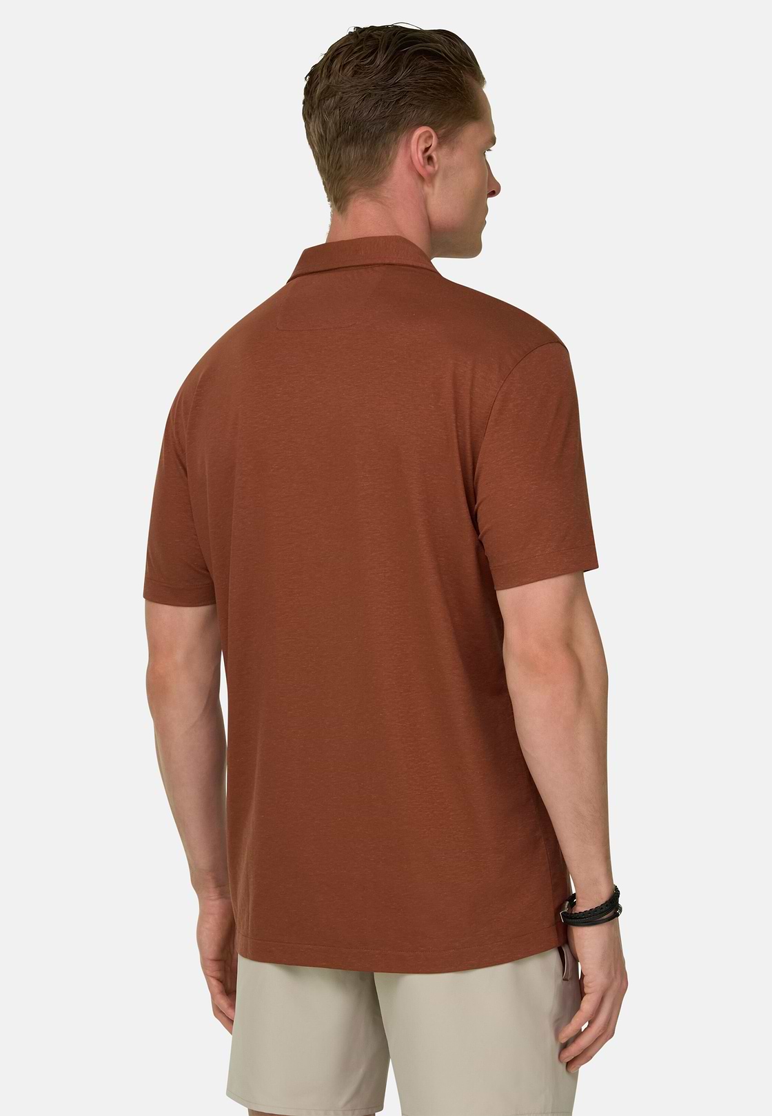Polo In Misto Lino, Rouge, hi-res, 3
