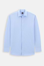 Polo Overhemd Mouliné van Katoen Regular Fit, Light Blue, thumb, 7