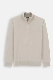 Quarter-Zip Jumper in Merino Wool, Sand, thumb, 5