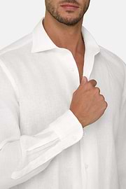 Normál szabású fehér vászoning, White, thumb, 3