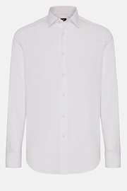 Camisa Blanca De Algodón Elástico Corte Slim, Blanco, hi-res