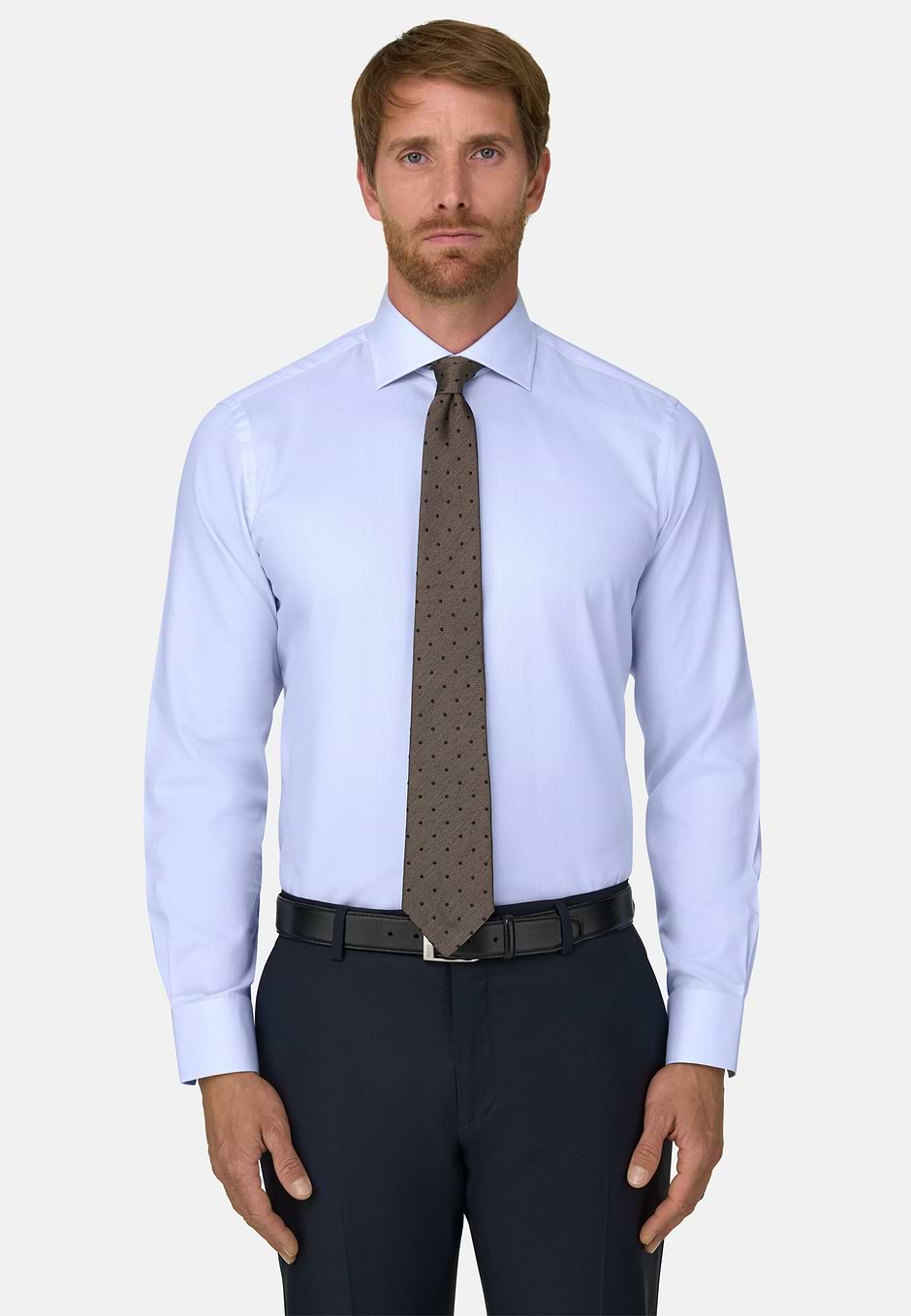 Hemd aus Baumwoll-Dobby Slim Fit, Hellblau, hi-res