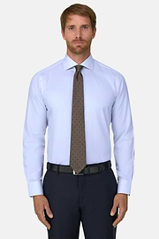 Overhemd in Katoen Dobby Slim Fit, Light Blue, thumb, 1