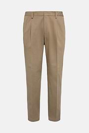 Pantalon En Gabardine De Coton Extensible, Taupe, hi-res