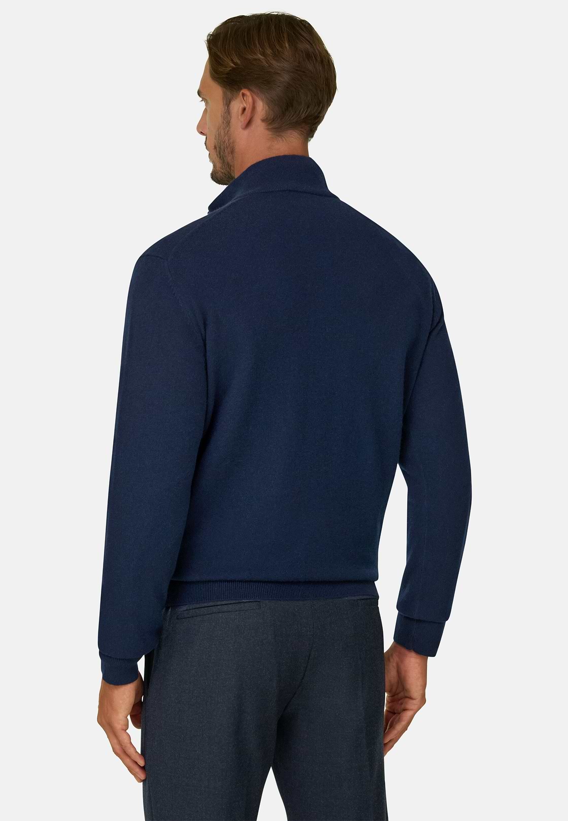 Pull Demi-Zip en Cachemire, bleu marine, hi-res, 4