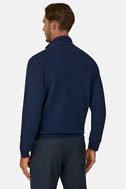 Pull Demi-Zip en Cachemire, bleu marine, thumb, 4