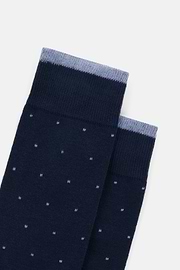 Short Socks Polka Dot Cotton Blend, Navy blue, thumb, 3