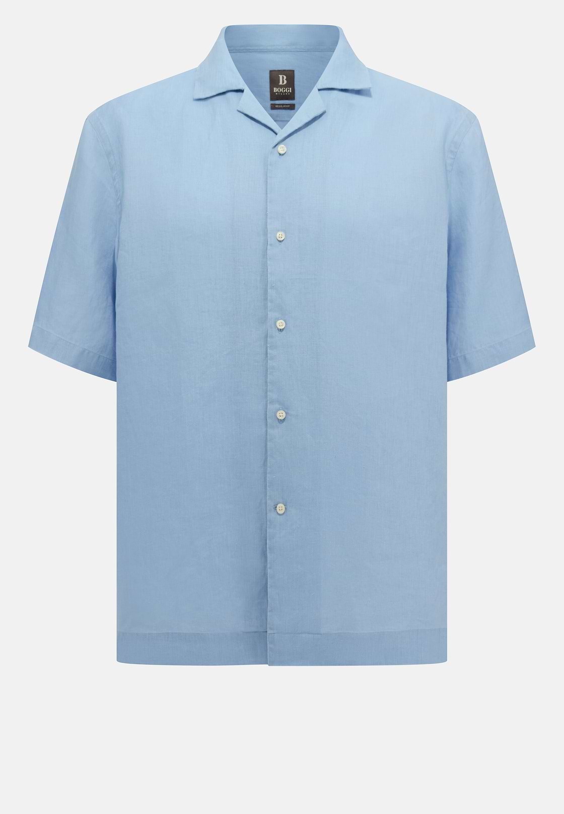 Regular Fit Linen Shirt, Light Blue, hi-res