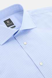 Camicia A Righe In Cotone Regular Fit, Azzurro, thumb, 5