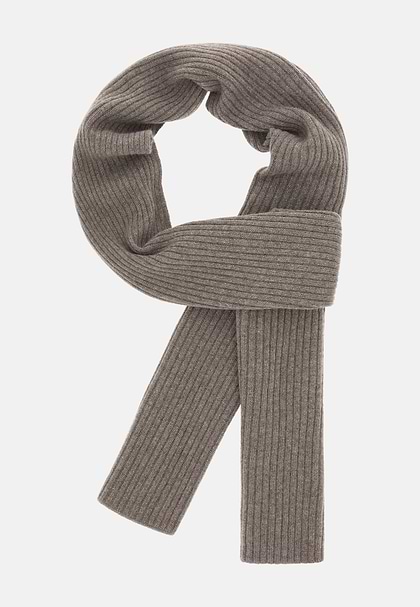 Men's Ribbed Pure Cashmere Scarf | Boggi Milano