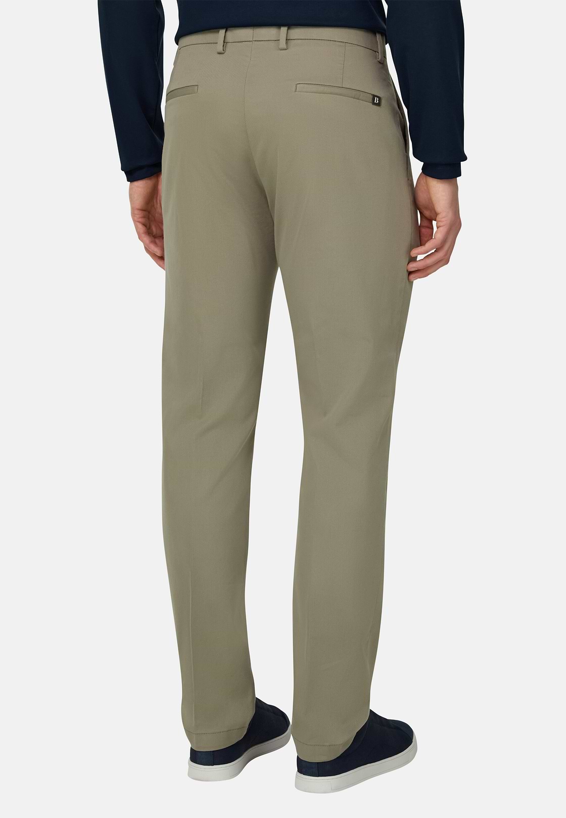 Pantalon En Coton Tencel Extensible, Vert, hi-res, 3