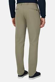 Pantalon En Coton Tencel Extensible, Vert, thumb, 3