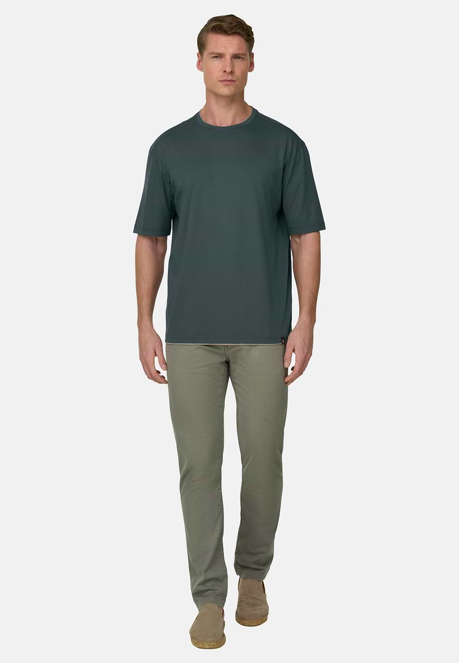 T-shirt In Cotone Pima, Verde, hi-res