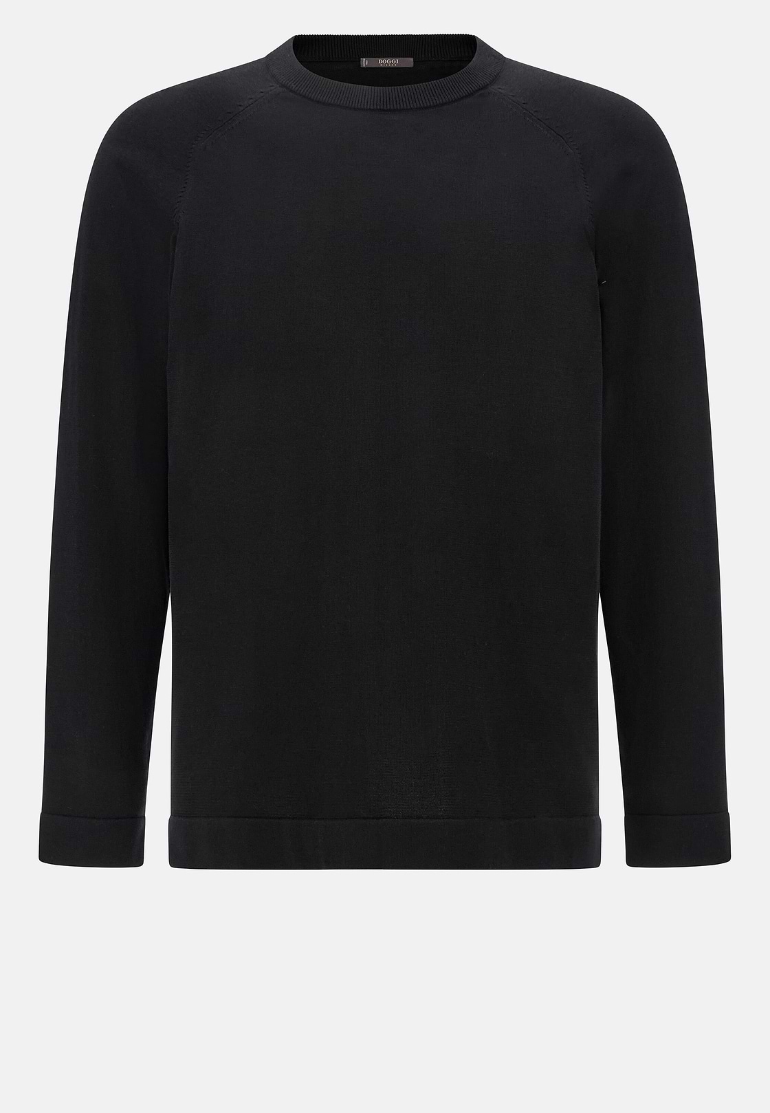 Strickpullover Aus Baumwolle Und Seide, Schwarz, hi-res