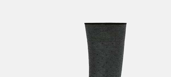 Pinpoint Design Socks in Organic Cotton, Dark Grey, hi-res