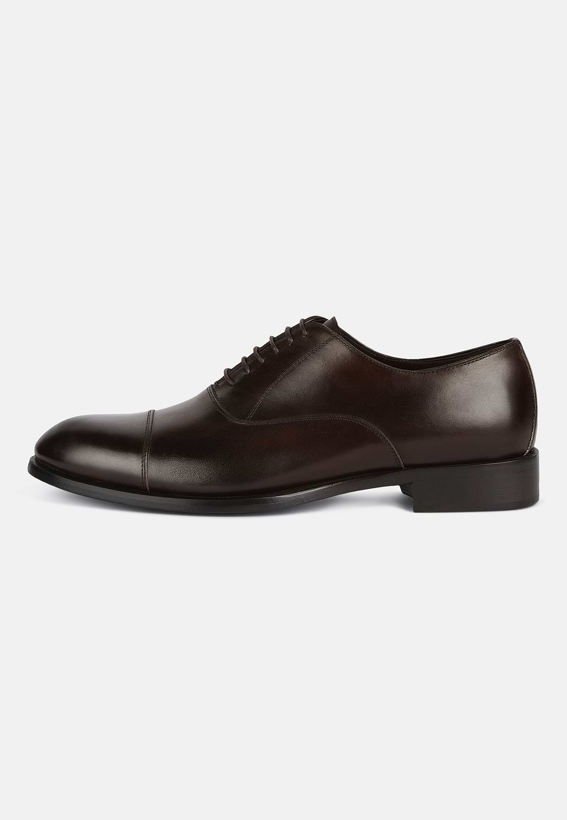 Scarpe Modello Oxford In Pelle, Marrone, hi-res