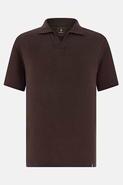 Polo En Jersey De Lin Extensible, Marron foncé, thumb, 5