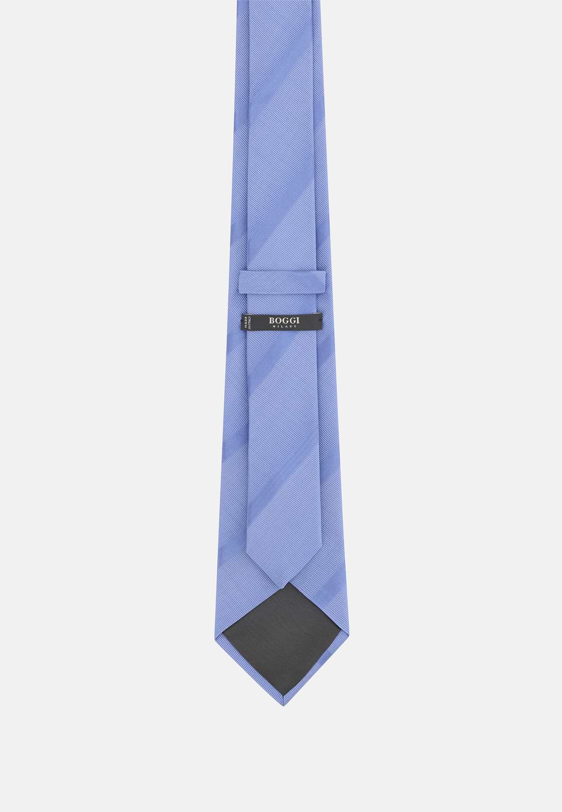 Regimental Silk Blend Tie, Light Blue, hi-res, 3