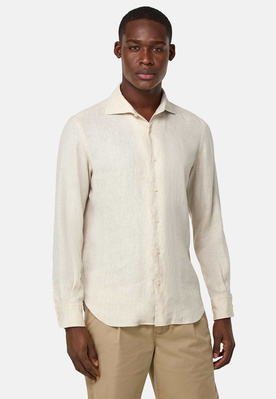 Regular Fit Linen Shirt, Sand, hi-res