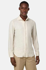 Regular Fit Linen Shirt, Sand, hi-res