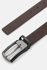 Reversible Leather Belt, Dark brown, thumb, 2